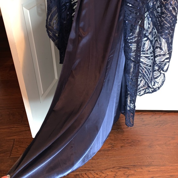 Evening Gown. Navy Blue, full length, very sparkly - Picture 7 of 8